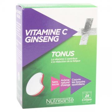 NUTRISANTE - VITAMINE C GINSENG - 24 comprimes a croquer