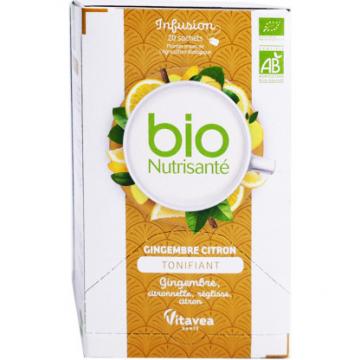 NUTRISANTE - Infusion Bio gingembre citron tonifiant 20 sachets